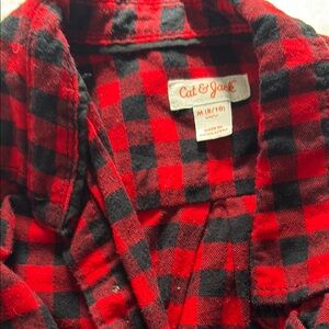 Cat & Jack Red and Black Plaid Shirt